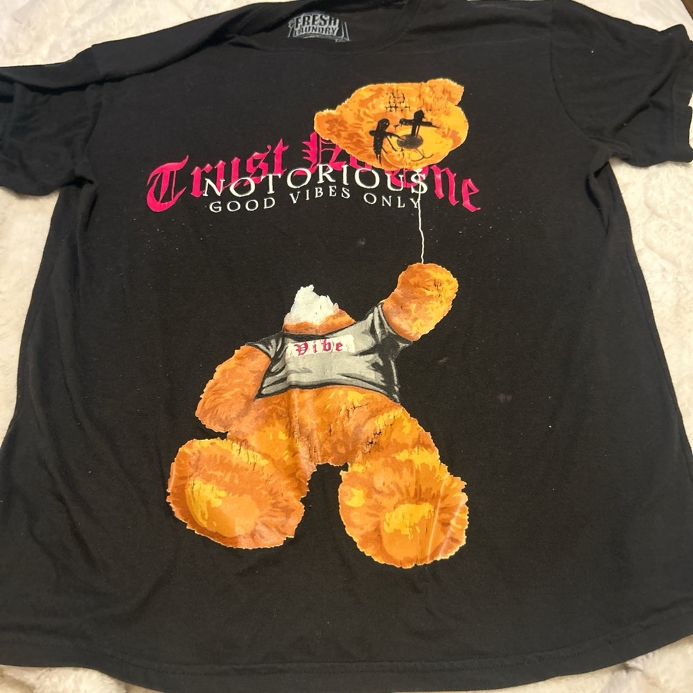 Fresh Black Men's T-Shirt with Teddy Bear Design💕